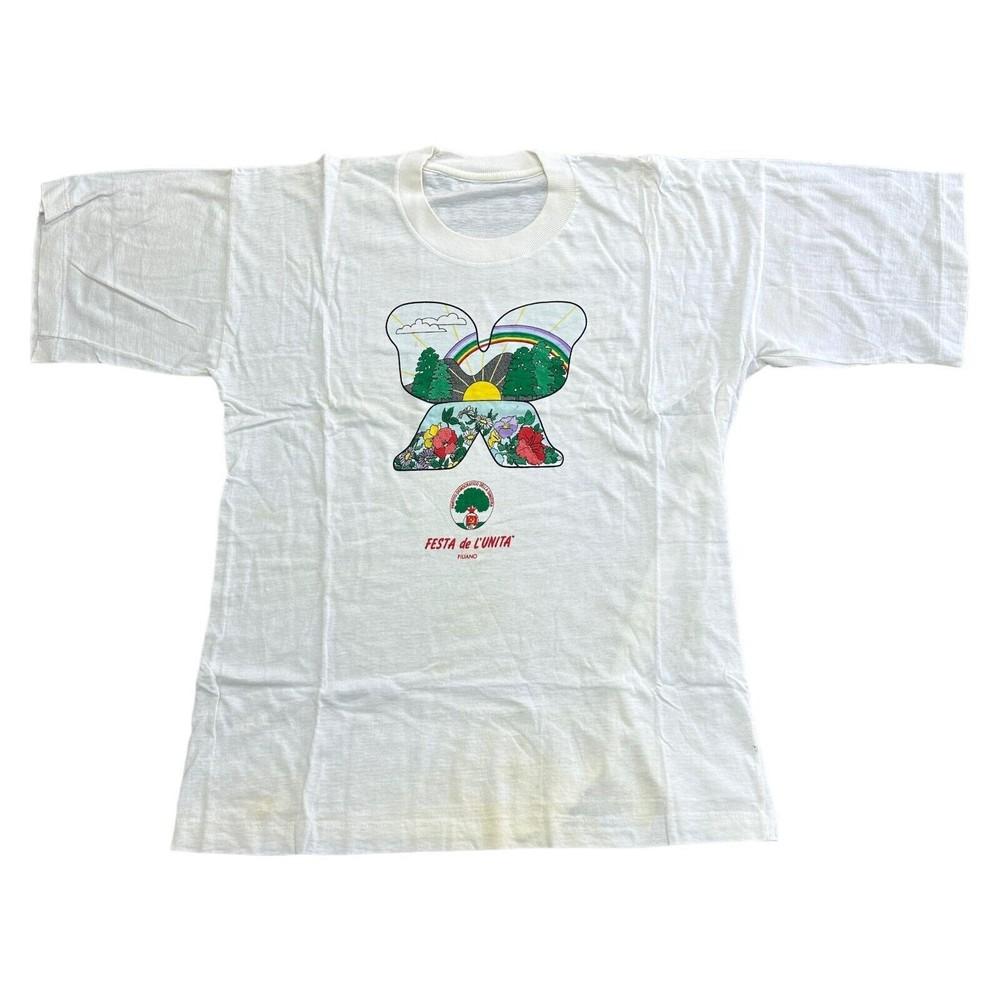 

Vintage Single Stitch T-shirt 90s Graphic Print Wildlife Floral White Mens 4XL