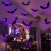 Autocollants Muraux - AIMOONSA - Chauves-souris 3D Halloween - 12 Pièces - Violet - Film PP Imperméable
