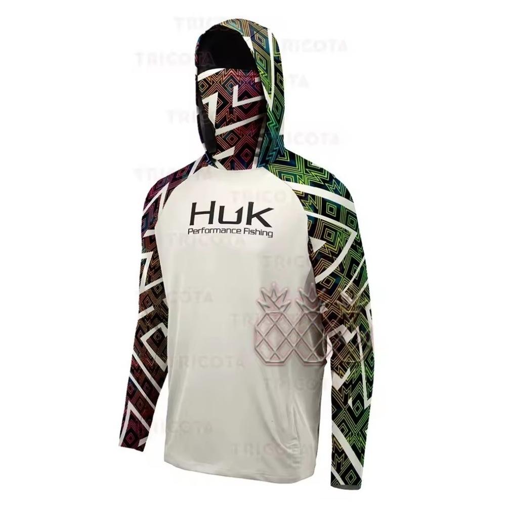 Fishing Hoodie Mask Fishing Clothing Outdoor Men's Long Sleeve Breathable UPF 50 +