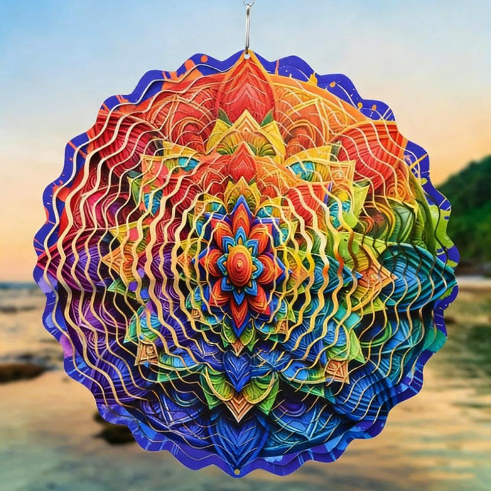 10 Stile 3D Dynamischer Rotierender Windspiel Metall 10cm Regenbogen Tunnel-Stil Windrad Bunter Libellen