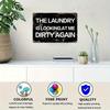 1pc Funny Laundry Room Wall Sign The Laundry Is Looking At Me Dirty Heavy-Duty Metal Plaque 8x12 Inch