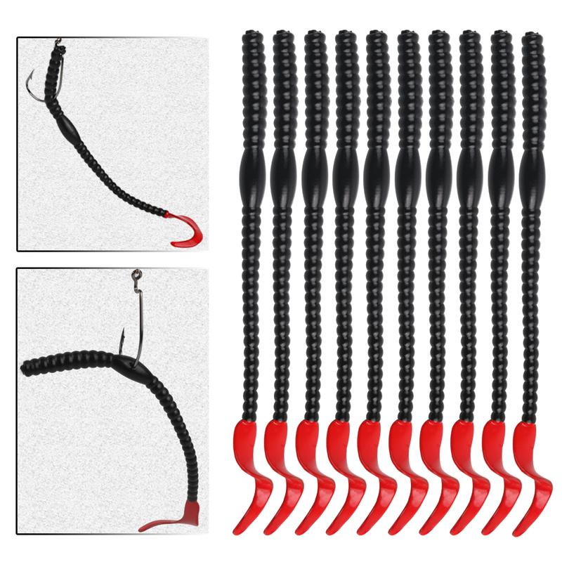 Appâts de pêche leurre filant vers en plastique PVC pour la pêche au saumon de bar de truite d'eau salée et d'eau douce