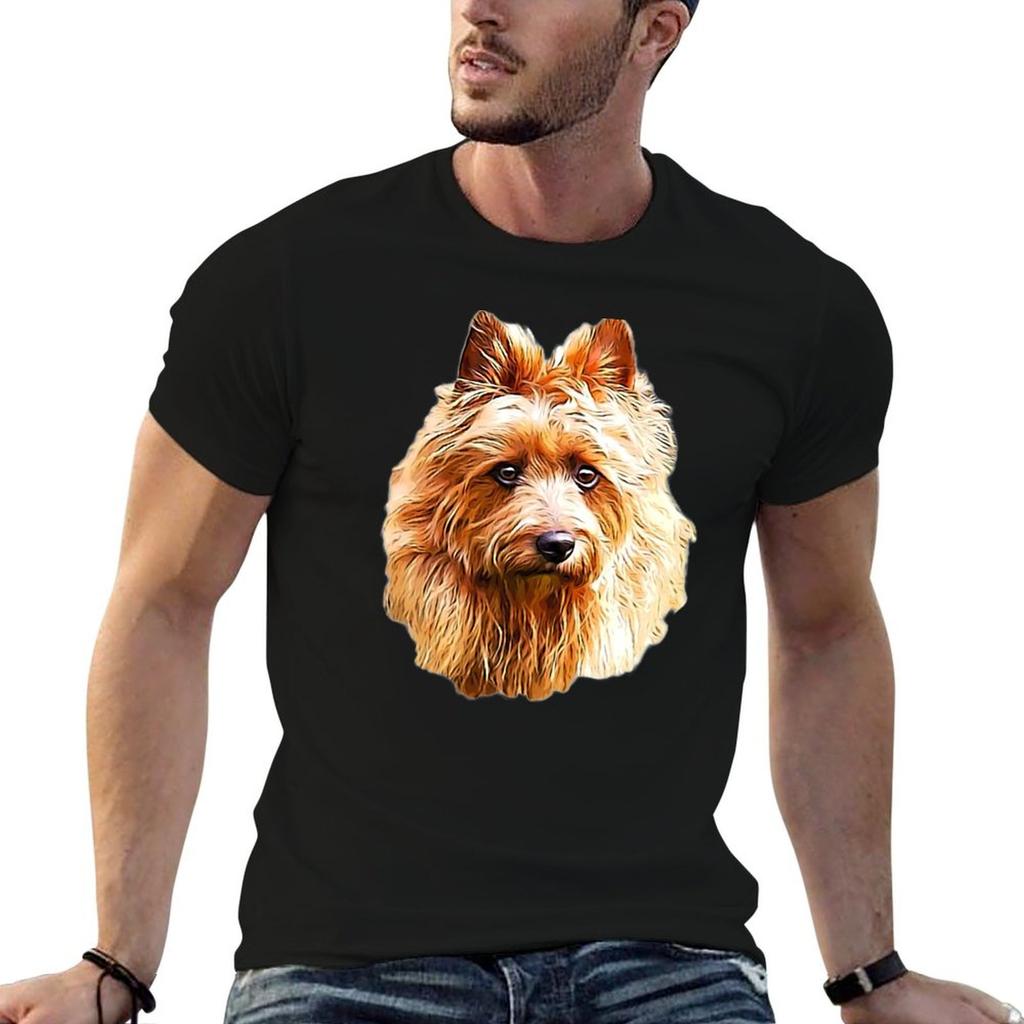 Australian Terrier Red T-Shirt Novelty Print Casual Tee Shirt