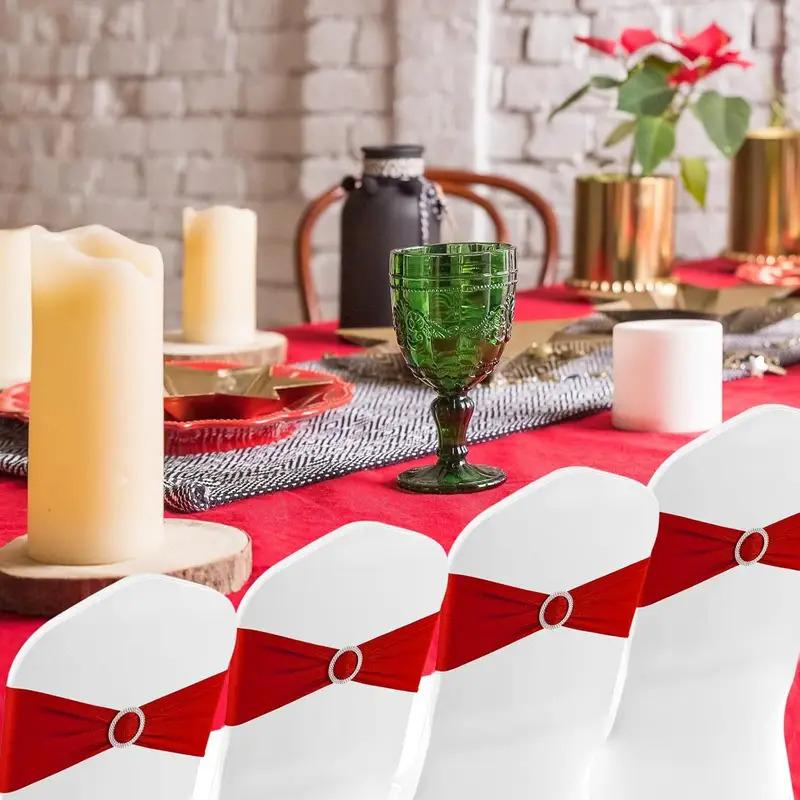 10PC Chair Back Straps Reusable Party Decorations Restaurants Solid Banquets Universal Weddings