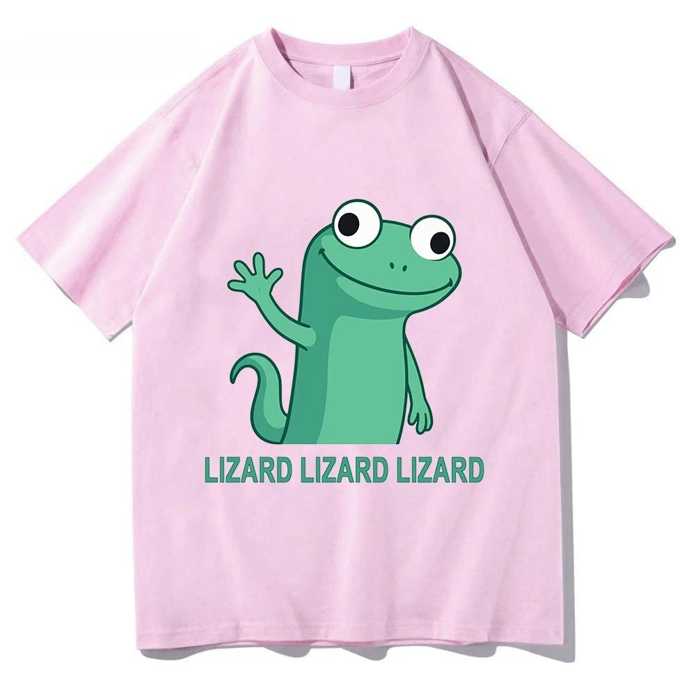 Funny Lizard Meme T Shirt 2026 Fashion UnisexWomen Aesthetic Tshirt Unisex High Quality Streetwear Kawaii Tees Shirts