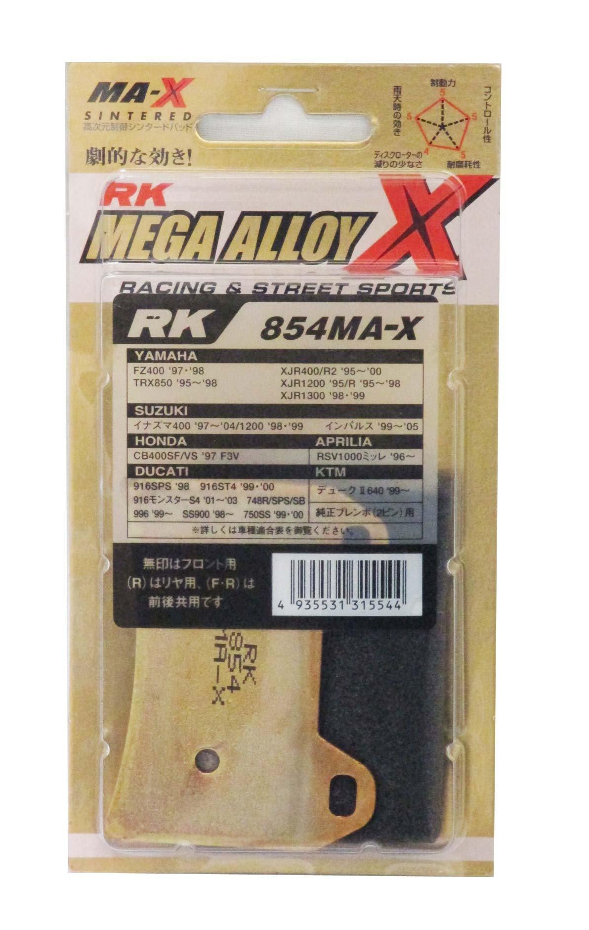 

RK EXCEL 854MA-X RK EXCEL Brake Pads Mega Alloy YAMAHA: XJR1300 98 / 99 [Brembo 4P] (Front), etc