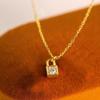 Cute Mini Single Diamond Necklace, Lock Love Story Design Sense Collarbone Chain, Love Key Fashion Women'S Necklace