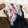 Summer pastoral simulation silk printing silk scarf small square scarf high-end shawl sunscreen neck scarf headscarf scarf