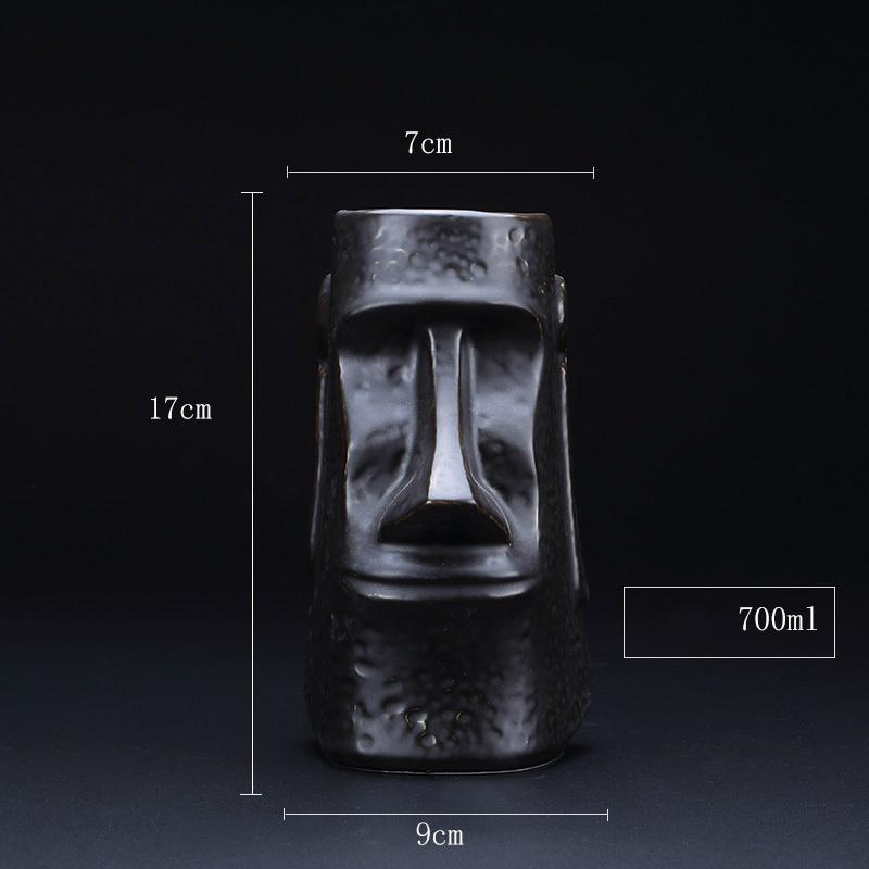 

Индийский идол Тотем Кружка Тики Ретро Гавайи Бар Керамика Чашка для напитка Коктейльное стекло Каменная статуя Пляжное смешивание Контейнер для вина и смузи Black Stetu Mug 700ml