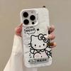 Cartoon Hello Kitty Bracket Holder Phone Case For Iphone 17 Pro Max 17 Air 16 15 14 11 12 13 Pro Max 16 Plus 16e 13 Mini Casing