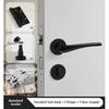 Black American Style Indoor Door Lock, Integrated Magnetic Silent Wooden Door Handle, Universal Home Bedroom Lock