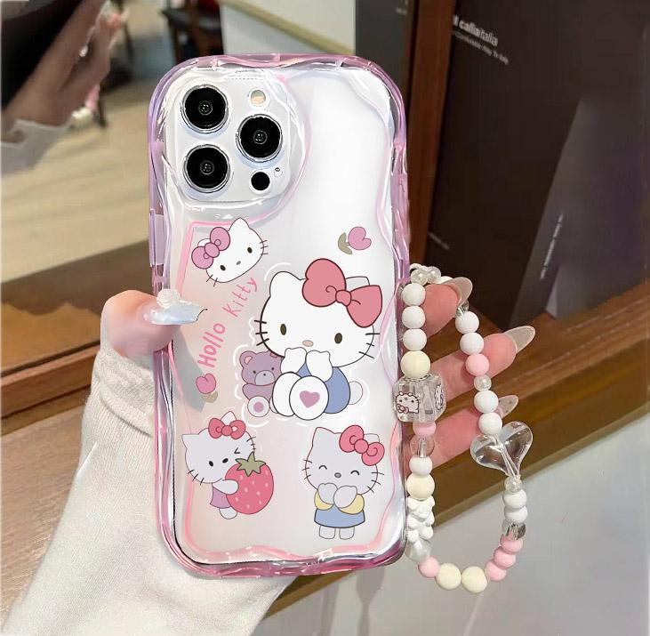 Sanrio Hello Kitty Chain Casing For Xiaomi Redmi Note 15 Pro 5G 15C 15 14C 13C Note 14 13 12 Pro Plus A7 Pro 5G Cute Clear Case