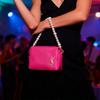 Barbie Pink Cosmetic Bag - Pearl Decorated Crossbody Bag, Luxurious Cosmetic Storage Bag