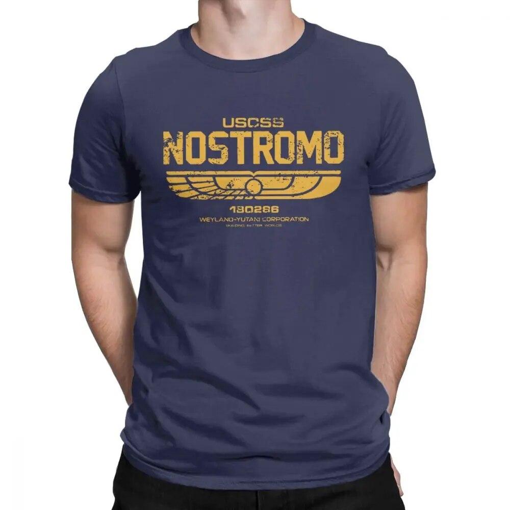 Tricouri unisex Alien Weyland Yutani CORP Nostromo Crew Tricouri USCSS din bumbac pur Uimitoare cu mânecă scurtă Tricouri cu gât crew Tricouri cadou