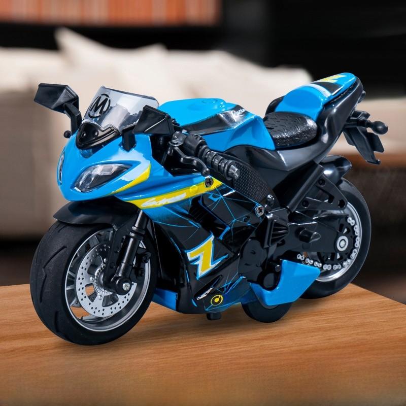 Alloy Inertia Motorcycle Model With Alloy And Plastic Materials For Kids Collectors
