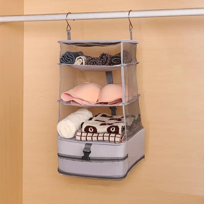 Large Capacity Hanging Travel Shelves Portable Hanging Home Packing Luggage Organizer Foldable Sortage Bag Travel Accessories серый
