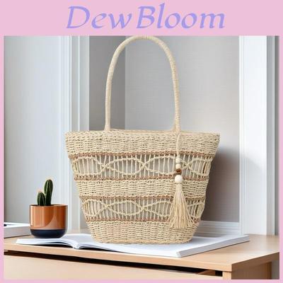 Schlichte, gewebte Tragetasche mit Farbblockmuster und Welleneffekt für Damen, ideal für den Alltag.