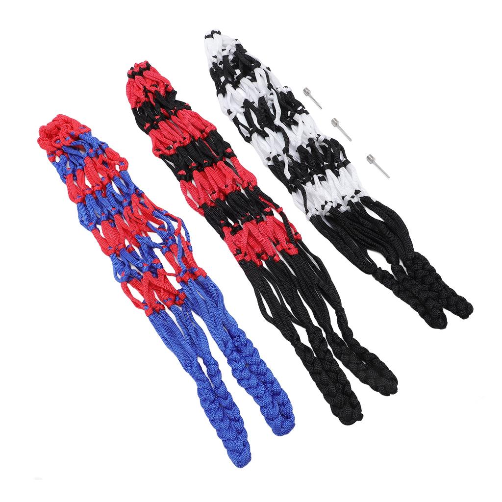 3 Stück Ballnetz Tragbares Sportnetz Balltasche für Fußball Volleyball Basketball mit Ballpumpe
