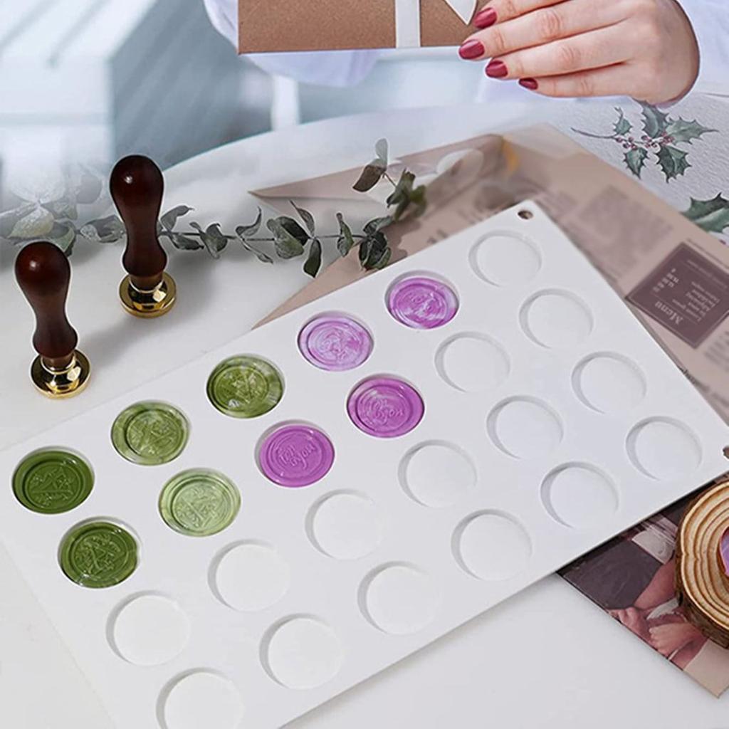 1pc-Modeling Molds Wax Seal Stamp Mold Silicone Pad Mat  Cavity DIY Craft Wax Sealing Mat Tool For Stamps Fixed Shape Round