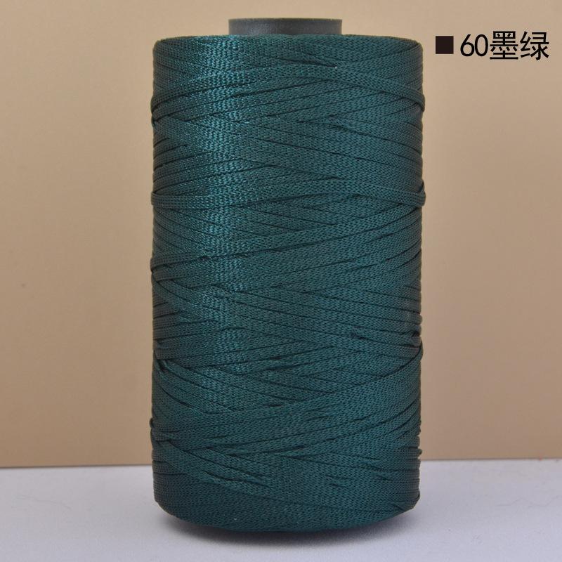 Mercerized Cotton Linen Light Body Ice Silk Flat Belt Wool Hand-Woven Crocheted Diy Hook Bag Hat Seat Cushion Hollow Thread