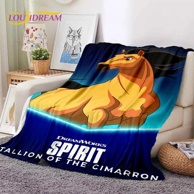 Spirit Riding Free Cavalli dei Cartoni Animati Coperte Morbide, Coperta Plaid Calda Comoda per Picnic Letti Divano Casa Camera da Letto Regalo Ragazza