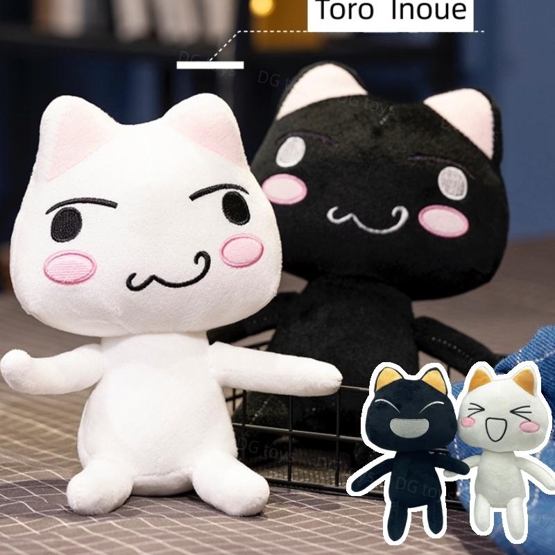 Neuer Toro Inoue Katzen Plüschtier Anime Spielzeug Puppe Kuscheltiere Plüschtier Cartoon Paar Schwarz-Weiße Katzen Dekoration Geschenk Spielzeug für Kinder
