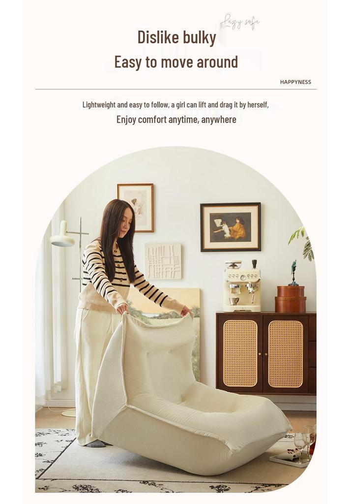 Lazy Caterpillar Beanbag Sofa: Tatami Recliner for Bedroom, Balcony, and Living Room Leisure.