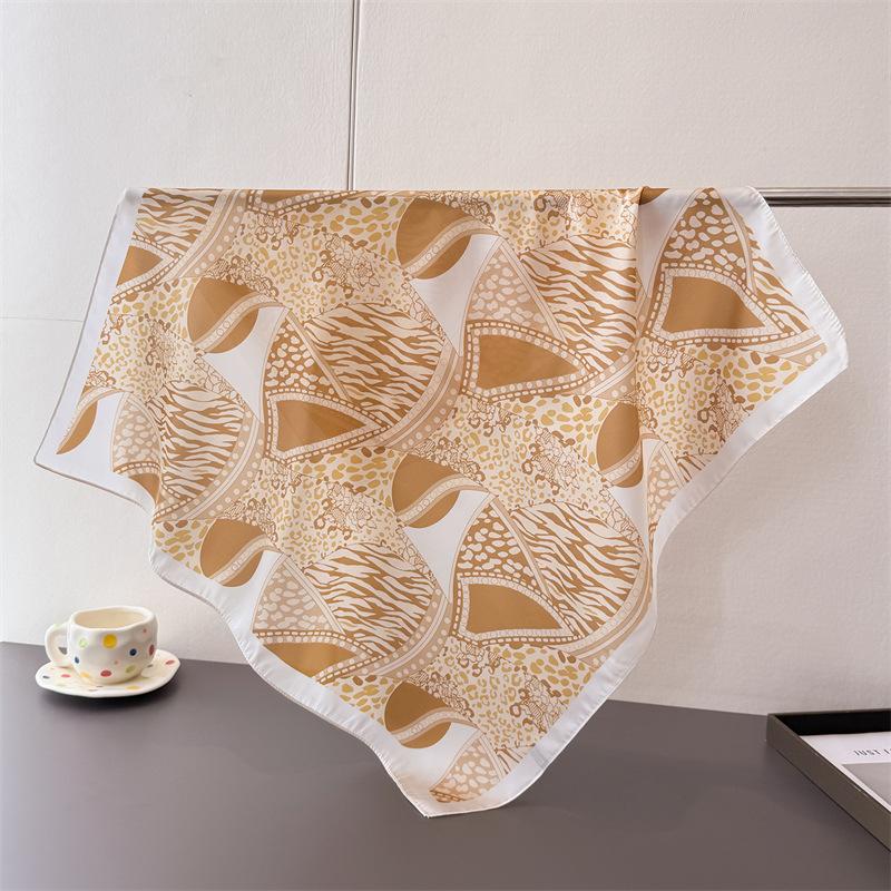 atmosphere 70 small square cloth cool animal print imitation silk scarf shawl neck scarf neck scarf scarf for women