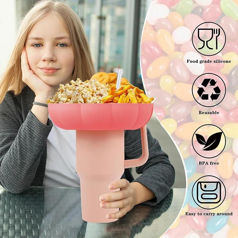 1PC Snack Schüssel Platten Reusable Für Stanley Tumbler Tasse 40Oz Zubehör Kompatibel Fach Teiler Container Lebensmittel Halter Outdoor