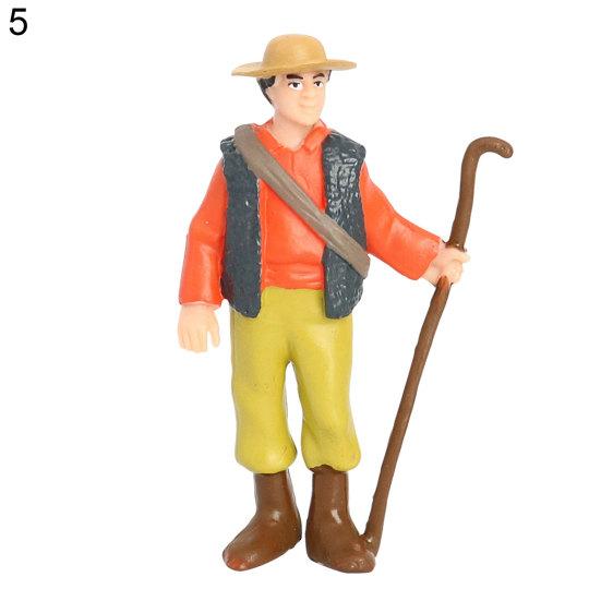 Worker Farmer Action Figure PVC Model Simulation Figurine Mold Decor Toys Gift