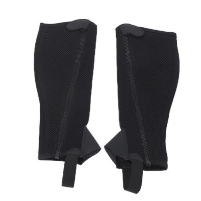 2 Stück Halbchaps Schwarz Flexibles Mesh Reitsport Halbchaps für Kinder ReitschutzCXL