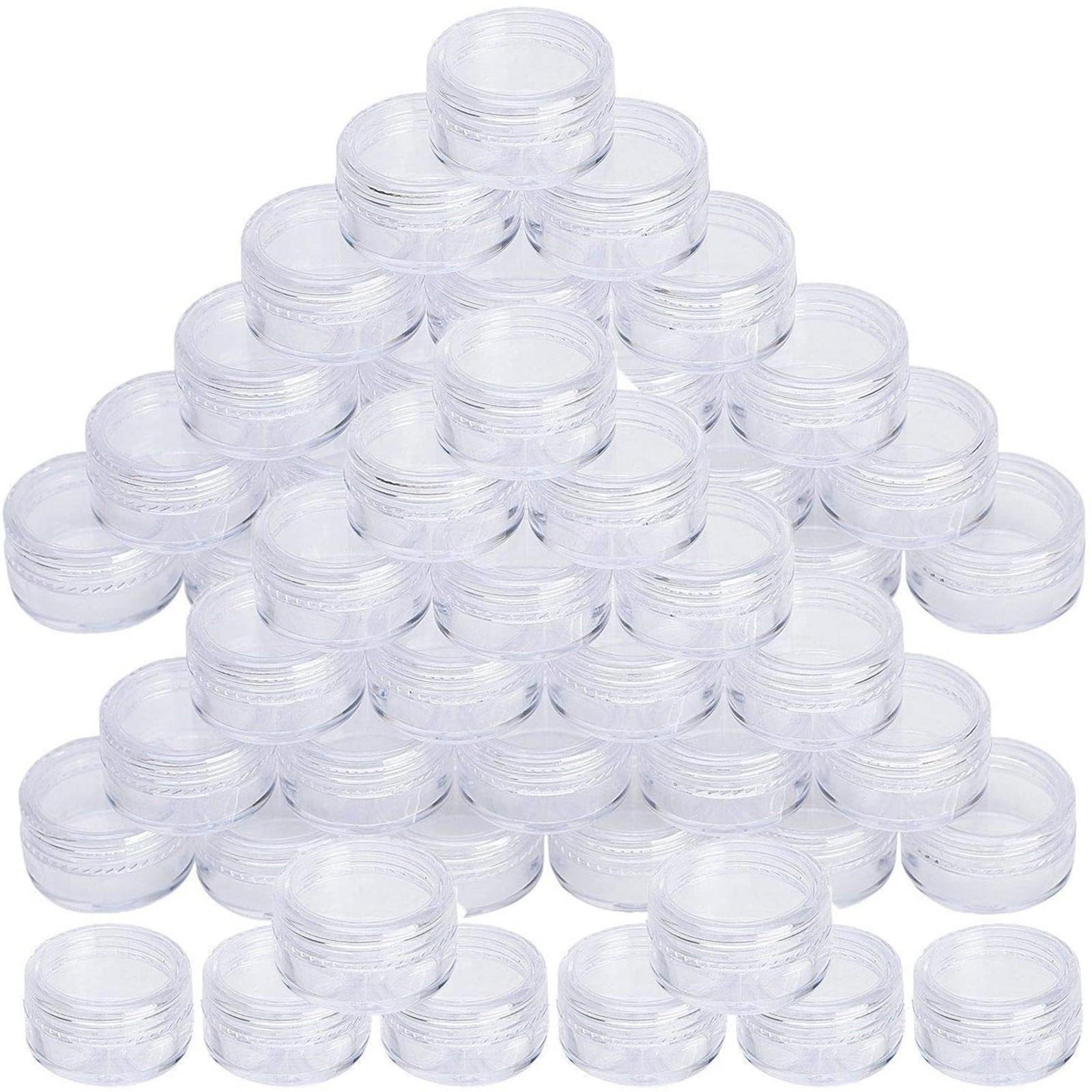 

(SU)Пустая косметическая маленькая коробка Прозрачная коробка Пластиковая круглая банка с крышкой One size