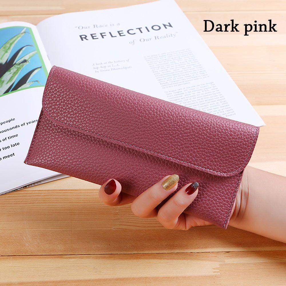 Fashion Hasp Purse PU Leather Phone Pocket Money Bag Card Holder Long Wallets