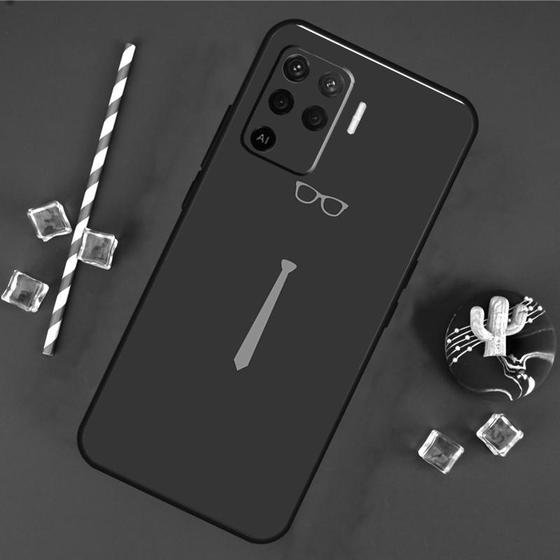 Suit and Tie Case For Oppo A40 A60 A80 A16 A76 A96 A18 A38 A58 A78 A98 A91 A15 A17 A74 A94 A54 A57S Cover