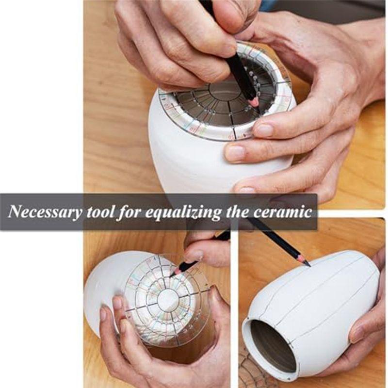 M-Modern-Pottery Clay Divider Tools Equal Circle Protractor Rotary Disc Pottery Trimmer Tool For Potters Clay Artists Du