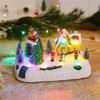 Resin Christmas Music Box With Duals Light Sound Functions Easy To Display Desktop Decoration Party Supplies