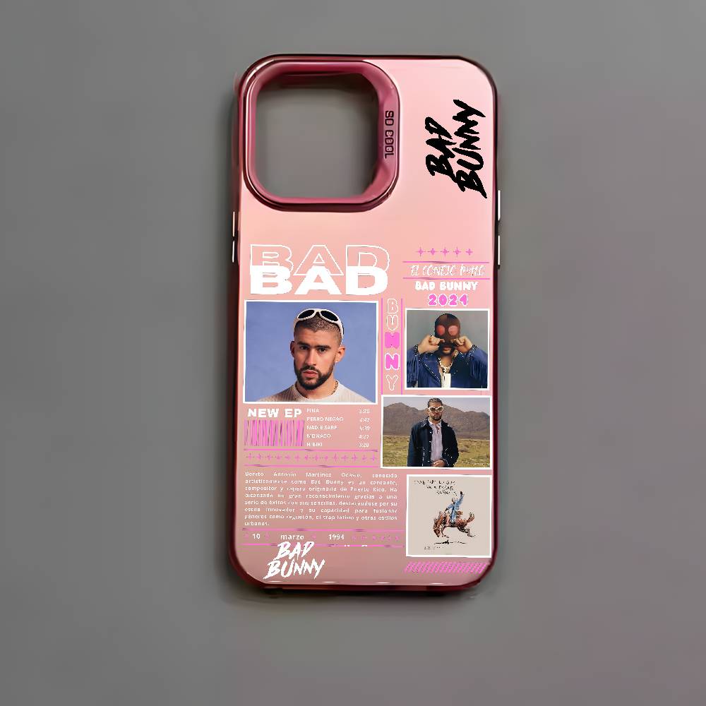 B-Bad Bunny Art Album Etui na Telefon Dla iPhone 17 16e 16 15 14 13 12 11 mini Pro Max X XR XSMAX 8 7 Air Plus Przeciwupadkowe Matowe Pokrowiec