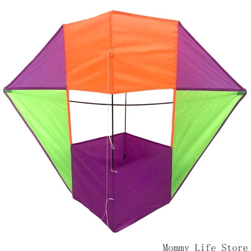 Large Cube Box Kite Soft  Tear-Resistant Outdoor Sports Toy, Colorful Flying Kite For Kids  Adults, Camping  Outdoor Game