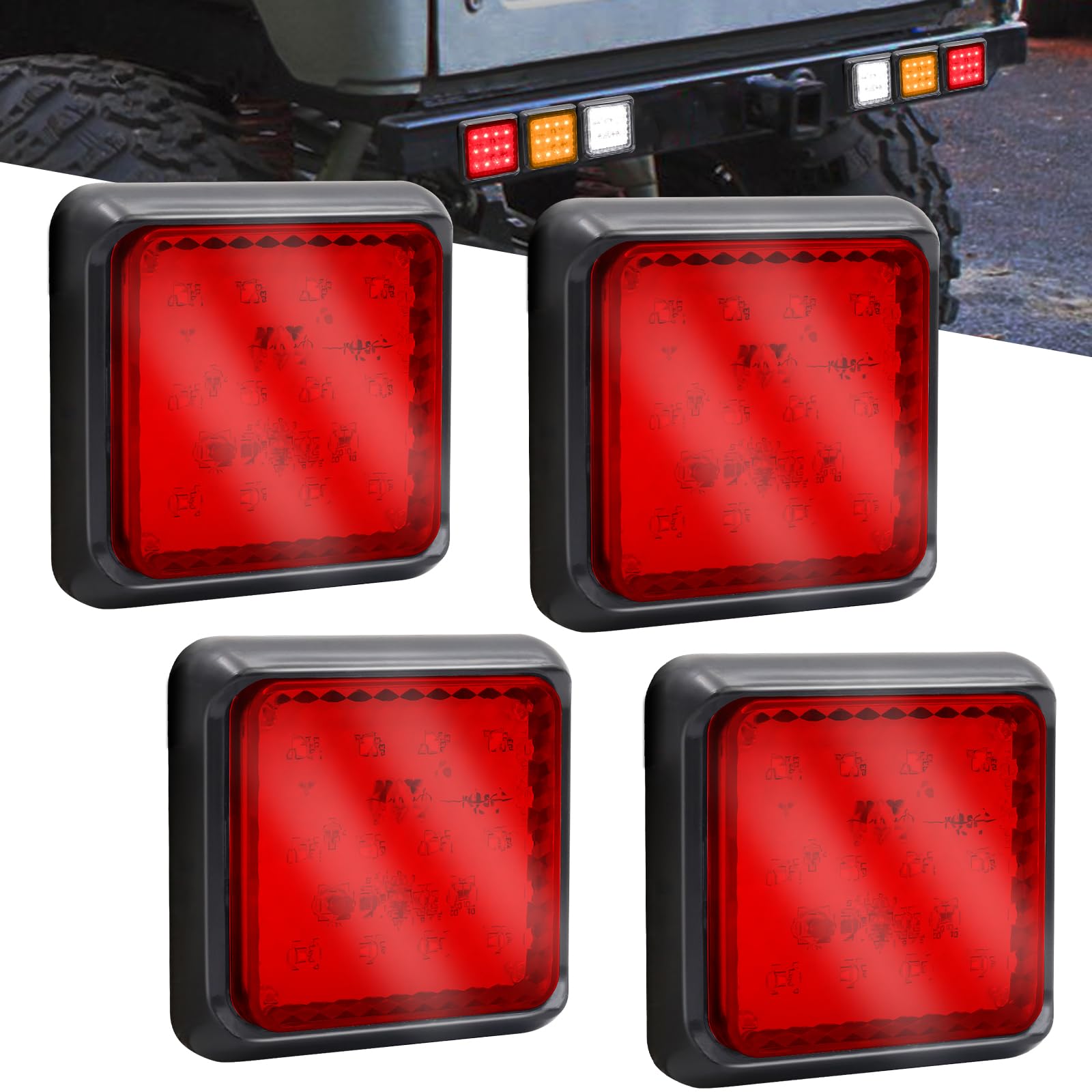 

Aoling 4 Pcs Truck Tail Lamp, Trailer Tail Lamp, LED Truck Tail Lamp, красный
