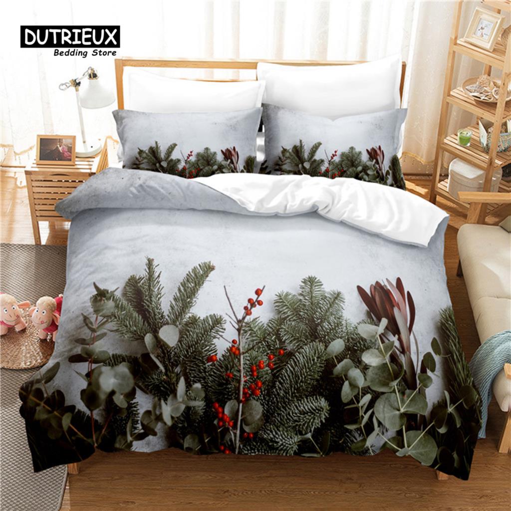 Christmas Present Bedding Set, 3Pcs Duvet Cover Set, Soft Comfortable Breathable Duvet Cover, For Bedroom Guest Room Decor