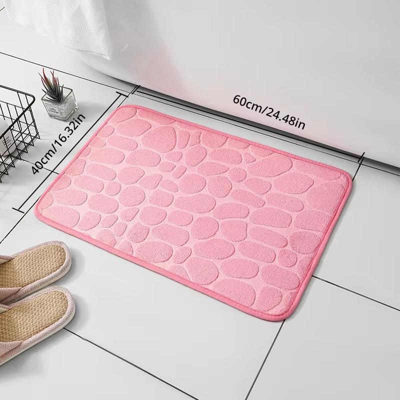 

Коврик для пола 1 шт., домашний ковер с тиснением в виде гальки, коврик для двери, впитывающий коврик для ног в туалете, нескользящий коврик для ванной комнаты 40X60CM розовый
