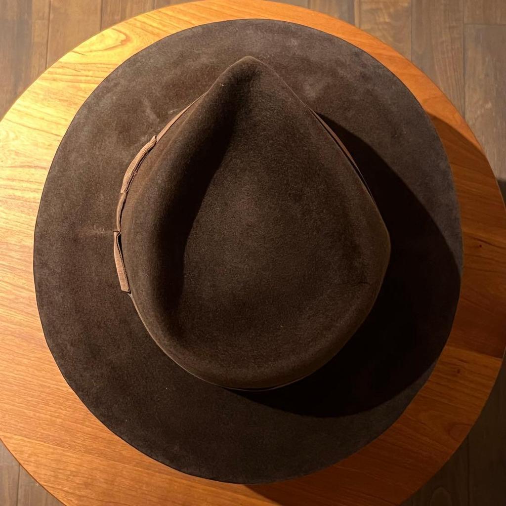 Used vintagehat 7 3/8 59cm brown one tone wool hat