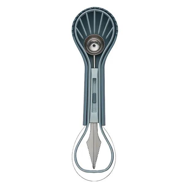 6 In 1 Melon Ball Spoon Setting Knife Shape Set Stainless Steel Fruit Spoon Fruit Carving Tool Watermelon Slicer Kitchen Gadgets