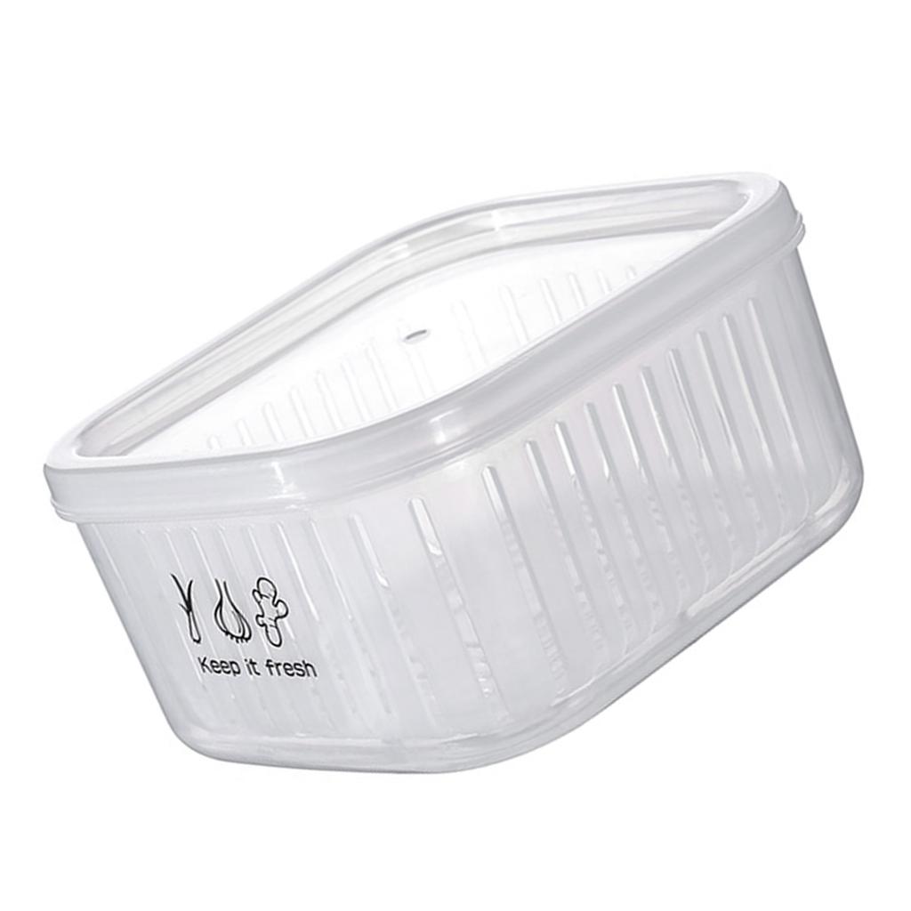 Food Storage Box Double Layer Multipurpose Chopped Green Onion Ginger Garlic Transparent Container