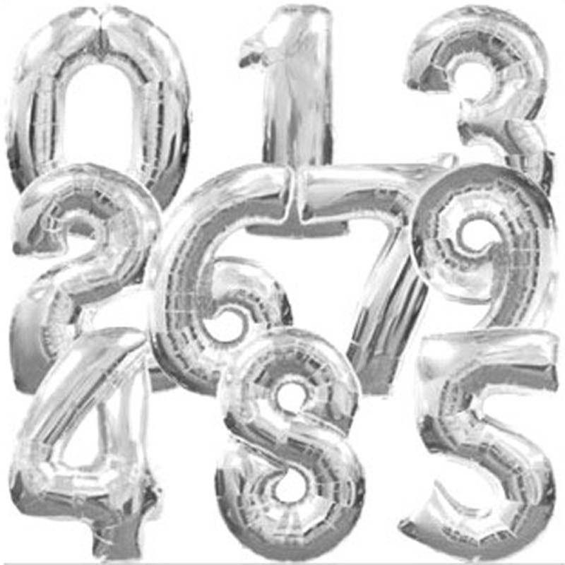 Elegant Gold Silver 16" Foil Letter Number Balloons For Birthday Party Decor