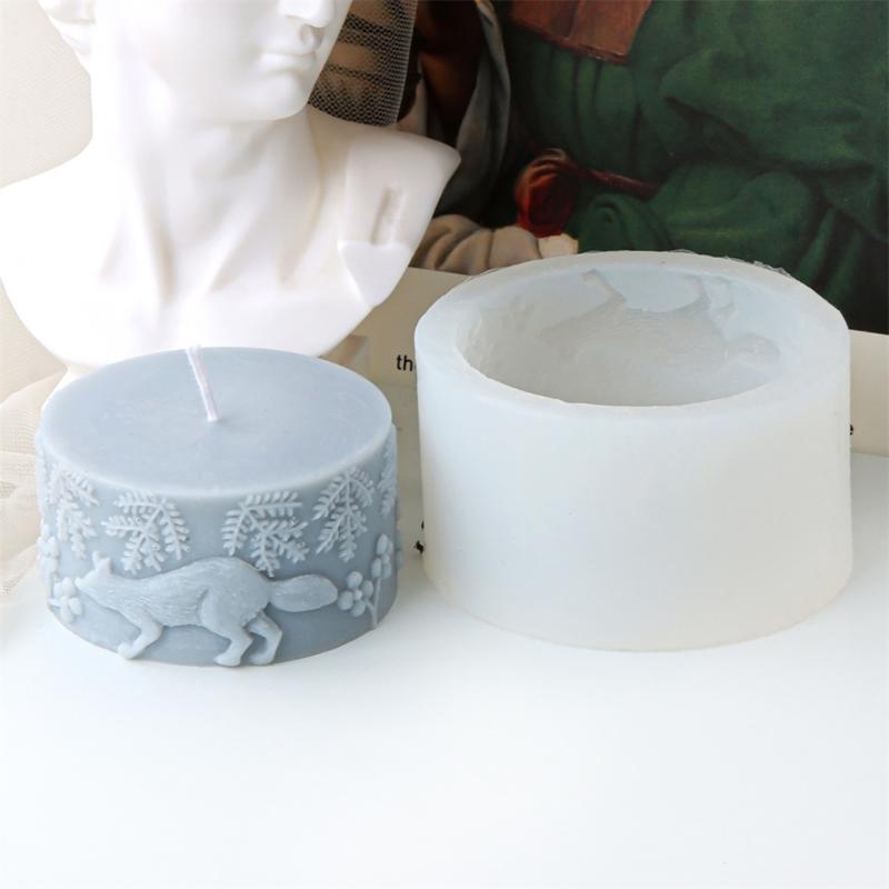 Elegant Pattern Cylinder Silicone Mold Candle Molds Silicone Soap Moulds Hand-Making Supplies for Hand-Making Candle