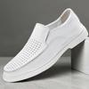 Summer Men's Business Loafers Footwear Soft Sole Shoes Comfortable Perforated Breathable Shoes Anti-slip Wear-resistant Sneakers