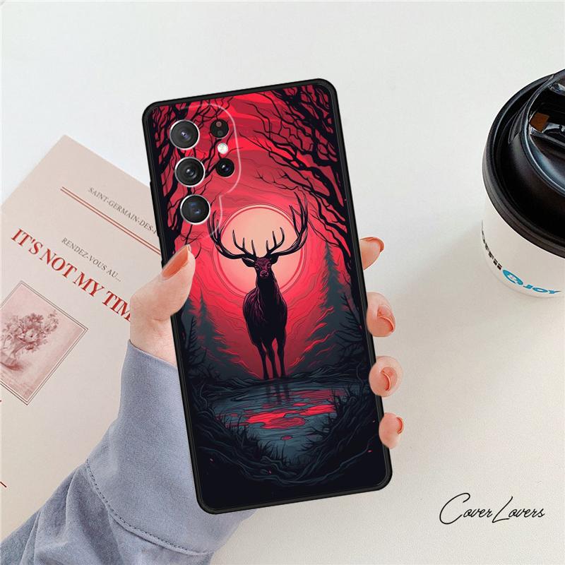Animal Deer Art phone case For Samsung Galaxy S24 S25 S23 S22 Ultra Note 10 20 Plus S20 S21 FE Cover