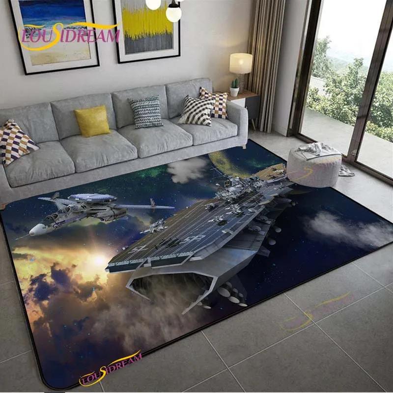 3D Space Ship Station Carpet for Living Room Bedroom Table Cinema Rug Kitchen Door Kids Un-slip Floor Mat Alfombra Birthday Gift