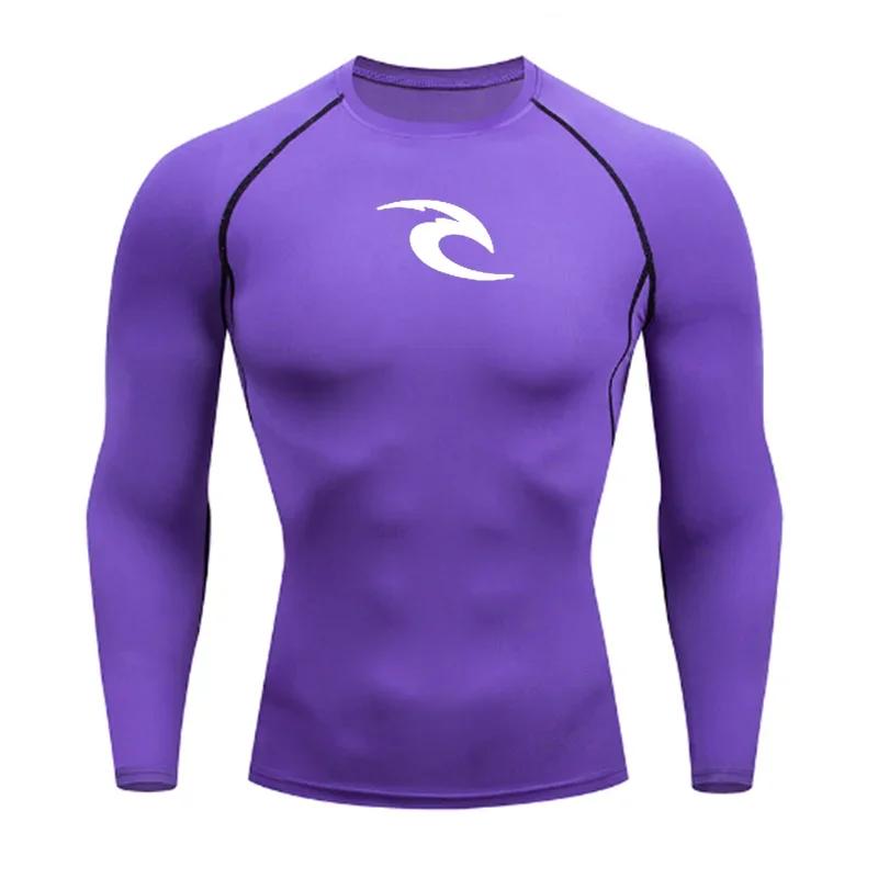 Men's Boxing Training Bottoming Long-sleeved Compression Shirt Outdoor Running Breathable Quick-drying Elastic T-shirt S-3XL